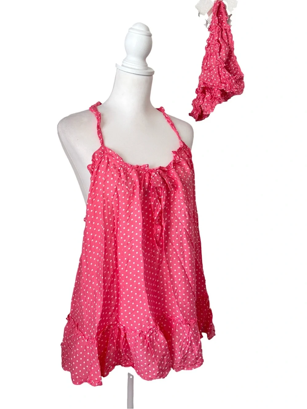 Victoria’s Secret Pink Polka Dot Babysoll Set
